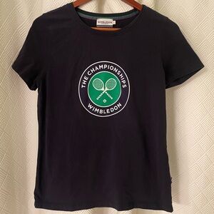 Wimbledon Navy Blue Tee with Green and Purple Accents Size Large